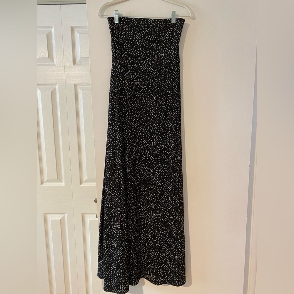 Strapless Printed Maxi Dress